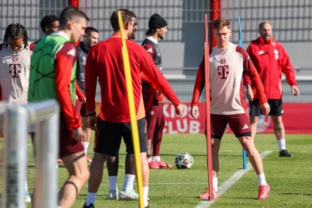 Joshua Kimmich (FC Bayern Muenchen, 06) beim Training, GER, Abschlusstraining, FC Bayern Muenchen, Fussball, UEFA Champions League, Achtelfinale Hinspiel, Saison 2024 2025, 04.03.2025, GER, Abschlusstraining, FC Bayern Muenchen, Fussball, UEFA Champions League, Achtelfinale Hinspiel, Saison 2024 2025, 04.03.2025 Muenchen Copyright: xEibner-Pressefoto JennixMaulx EP_JML