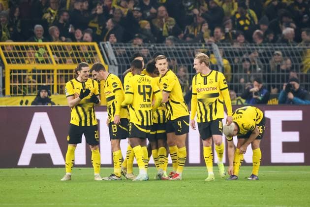 Torjubel zum 1:0 durch Karim Adeyemi (Borussia Dortmund, 27) GER, Borussia Dortmund gegen LOSC Lille, Fussball, Champions League, Achtelfinale, Spielzeit 2024 2025, 04.03.2025 GER, Borussia Dortmund gegen LOSC Lille, Fussball, Champions League, Achtelfinale, Spielzeit 2024 2025, 04.03.2025 Dortmund Copyright: xEibner-Pressefoto FrankxZeisingx EP_FZG
