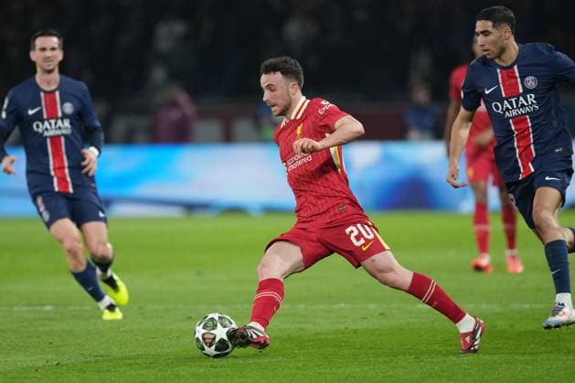 Diogo Jota of Liverpool Paris Saint-Germain v Liverpool, UEFA Champions League, Round of 16, First Leg, Football, Parc des Princes, Paris, France - 05 Mar 2025 EDITORIAL USE ONLY No use with unauthorised audio, video, data, fixture lists, club league logos or live services. Online in-match use limited to 120 images, no video emulation. No use in betting, games or single club league player publications. Copyright: xDavexWinter Shutterstockx 15178313ah