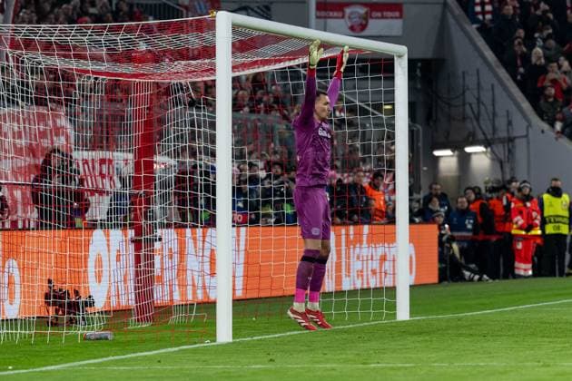 Matej Kovar (Torwart, Bayer 04 Leverkusen, 17) erwartet den Elfmeter Strafstoss von Harry Kane (FC Bayern Muenchen, 9), nicht im Bild. GER, FC Bayern Muenchen vs. Bayer 04 Leverkusen, Fussball, Champions League, Achtelfinale, Hinspiel, Spielzeit 2024 2025, 05.03. (DFL DFB REGULATIONS PROHIBIT ANY USE OF PHOTOGRAPHS as IMAGE SEQUENCES and or QUASI-VIDEO). GER, FC Bayern Muenchen vs. Bayer 04 Leverkusen, Fussball, Champions League, Achtelfinale, Hinspiel, Spielzeit 2024 2025, 05.03. Muenchen Copyright: xEibner-Pressefoto HeikexFeinerx EP_HFR