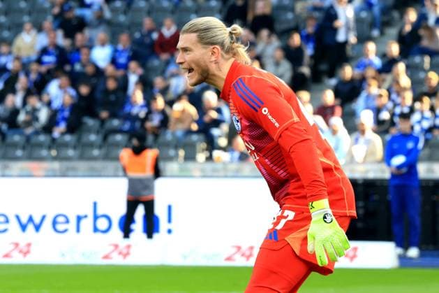 DEU, DFL, 2. FBL, Hertha BSC vs. Schalke 04, 08.03.2025, Berliner Olympiastadion, Berlin, DEU, DFL, 2. FBL, Hertha BSC vs. Schalke 04, im Bild Loris Karius (Schalke 04 27) DFL - regulations prohibit any use of Photographs as image sequences and or quasi-video Foto: Juergen Engler nordphoto GmbH