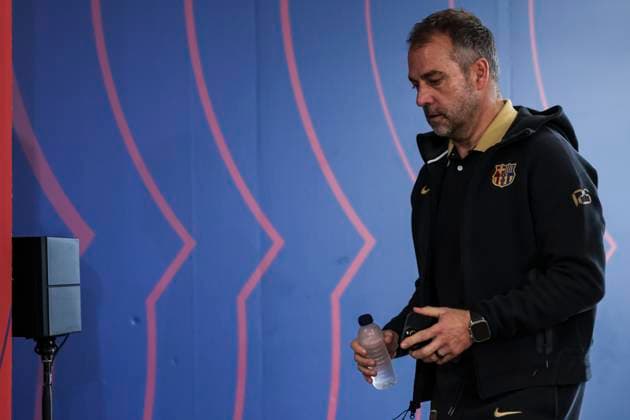March 10, 2025, Sant Joan Despi, Barcelona, SPAIN: Hansi Flick, head coach of FC Barcelona, Barca attends his press conference, PK, Pressekonferenz during the training day of FC Barcelona ahead the UEFA Champions League, football match against SL Benfica at Ciudad Esportiva Joan Gamper on March 10, 2025 in Sant Joan Despi, Barcelona, Spain. Sant Joan Despi SPAIN - ZUMAa181 20250310_zaa_a181_028 Copyright: xJavierxBorregox