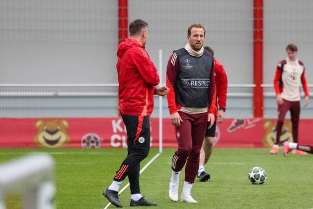 Harry Kane (FC Bayern Muenchen, 09), GER, Abschlusstraining, FC Bayern Muenchen, Fussball, UEFA Champions League, Achtelfinale Rueckspiel, Saison 2024 2025, 10.03.2025, GER, Abschlusstraining, FC Bayern Muenchen, Fussball, UEFA Champions League, Achtelfinale Rueckspiel, Saison 2024 2025, 10.03.2025 Muenchen Copyright: xEibner-Pressefoto JennixMaulx EP_JML