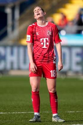Taylor Ziemer (Köln, 18), Einzelbild, Einzelfoto, Aktion, Action, enttäuscht schauend, Enttäuschung, Frustration, disappointed, pessimistisch, 15.03.2025, Sinsheim (Hoffenheim) (Deutschland), Fussball, Google Pixel Frauen-Bundesliga, TSG 1899 Hoffenheim - 1. FC Köln, DFB DFL REGULATIONS PROHIBIT ANY USE OF PHOTOGRAPHS AS IMAGE SEQUENCES AND OR QUASI-VIDEO.