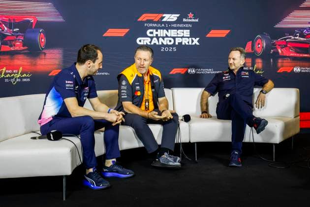 F1 - CHINESE GRAND PRIX 2025 HORNER Christian (gbr), Team Principal of Red Bull Racing, BROWN Zak (usa), CEO of of McLaren Racing and OAKES Oliver, Alpine F1 Team Principal, portrait,, press conference, PK, Pressekonferenz during the Formula 1 Heineken Chinese Grand Prix 2025, 2nd round of the 2025 FIA Formula One World Championship, WM, Weltmeisterschaft from March 21 to 23, 2025 on the Shanghai International Circuit, in Shanghai, China - ShanghaiChina Copyright: xJavierxJimenezx