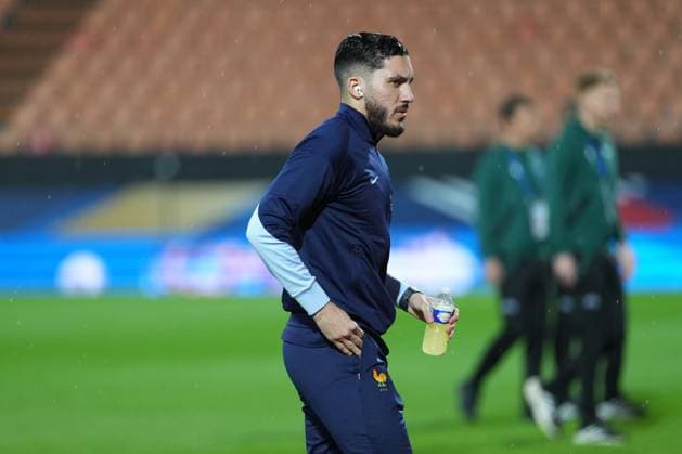 Rayan Cherki of France takes a stroll on the pitch before the match France U21, U 21 v England U21, International Friendly, Länderspiel, Nationalmannschaft Football, Stade du Moustoir, Lorient, France - 21 Mar 2025 EDITORIAL USE ONLY No use with unauthorised audio, video, data, fixture lists, club league logos or live services. Online in-match use limited to 120 images, no video emulation. No use in betting, games or single club league player publications. Copyright: xDavexWinter Shutterstockx 15215626c
