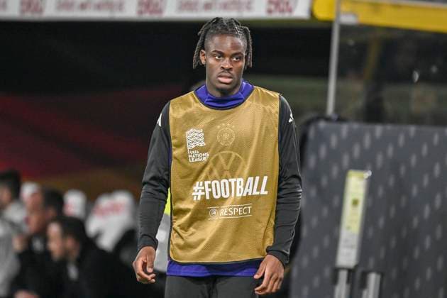 Yann-Aurel Bisseck (Deutschland 17) Portrait, halbportrait, Bild, einzel, Einzelaufnahme, picture, single, solo, alleine, Mimik starker Gesichtsausdruck Emotion. 23.03.2025 Fussball UEFA Nations League Deutschland vs Italien, Signal Iduna Park, Dortmund,