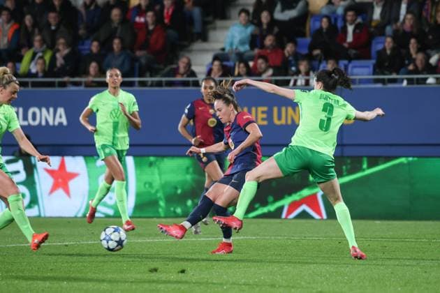 Ewa Pajor (Barcelona 17), ESP, FC Barcelona, Barca - VfL Wolfsburg, Fussball, Champions-League der Frauen, Viertelfinale, Rueckspiel, Saison 2024 2025, 27.03.2025 ESP, FC Barcelona - VfL Wolfsburg, Fussball, Champions-League der Frauen, Viertelfinale, Rueckspiel, Saison 2024 2025, 27.03.2025 Barcelona Copyright: xEibner-Pressefoto JoergxNiebergax EP_JNL