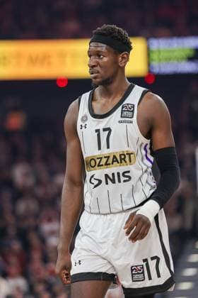 Isaac Bonga (Partizan Belgrad, 17), GER, FC Bayern Muenchen vs. Partizan Belgrad, Basketball, Turkish Airlines Euroleague, 32. Spieltag, Saison 2024 2025, 27.03.2025, GER, FC Bayern Muenchen vs. Partizan Belgrad, Basketball, Turkish Airlines Euroleague, 32. Spieltag, Saison 2024 2025, 27.03.2025 Muenchen Copyright: xEibner-Pressefoto JennixMaulx EP_JML