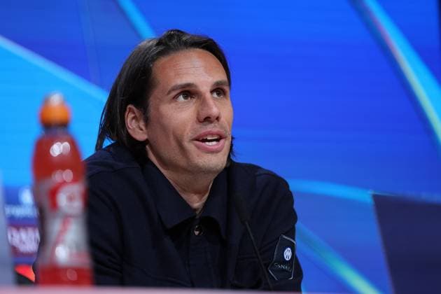 Yann Sommer (Inter Mailand, 01) bei der Pressekonferenz, GER, Internationale Pressekonferenz, Inter Mailand, Fussball, UEFA Champions League, Viertelfinale Hinspiel, Saison 2024 2025, 07.04.2025, GER, Internationale Pressekonferenz, Inter Mailand, Fussball, UEFA Champions League, Viertelfinale Hinspiel, Saison 2024 2025, 07.04.2025 Muenchen Copyright: xEibner-Pressefoto JennixMaulx EP_JML