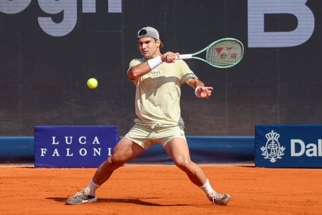 Marcos Giron (USA), GER, BMW Open by Bitpanda, Miomir Kecmanovic (Serbien) vs. Marcos Giron (USA), Tennis, ATP, Tennis Herren 500, Herren, 14.04.2025, GER, BMW Open by Bitpanda, Miomir Kecmanovic (Serbien) vs. Marcos Giron (USA), Tennis, ATP 500, Herren, 14.04.2025 Muenchen Copyright: xEibner-Pressefoto JennixMaulx EP_JML