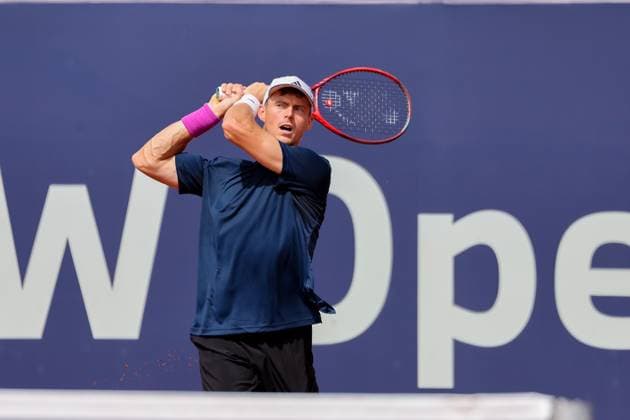 Billy Harris (Großbrittanien), GER, BMW Open by Bitpanda, Billy Harris (Großbrittanien) vs. David Goffin (Belgien), Tennis, ATP, Tennis Herren 500, Herren, 14.04.2025, GER, BMW Open by Bitpanda, Billy Harris (Großbrittanien) vs. David Goffin (Belgien), Tennis, ATP 500, Herren, 14.04.2025 Muenchen Copyright: xEibner-Pressefoto JennixMaulx EP_JML