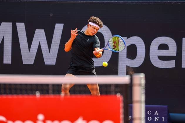 Ben Shelton (USA), GER, BMW Open by Bitpanda, Borna Gojo (Kroatien) vs. Ben Shelton (USA), Tennis, ATP, Tennis Herren 500, Herren, 14.04.2025, GER, BMW Open by Bitpanda, Borna Gojo (Kroatien) vs. Ben Shelton (USA), Tennis, ATP 500, Herren, 14.04.2025 Muenchen Copyright: xEibner-Pressefoto JennixMaulx EP_JML