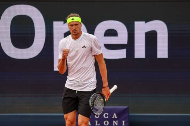 Alexander Zverev (Deutschland) jubelt nach Sieg, GER, BMW Open by Bitpanda, Alexander Zverev (Deutschland) vs. Alexandre Muller (FRA), Tennis, ATP, Tennis Herren 500, Herren, 14.04.2025, GER, BMW Open by Bitpanda, Alexander Zverev (Deutschland) vs. Alexandre Muller (FRA), Tennis, ATP 500, Herren, 14.04.2025 Muenchen Copyright: xEibner-Pressefoto JennixMaulx EP_JML