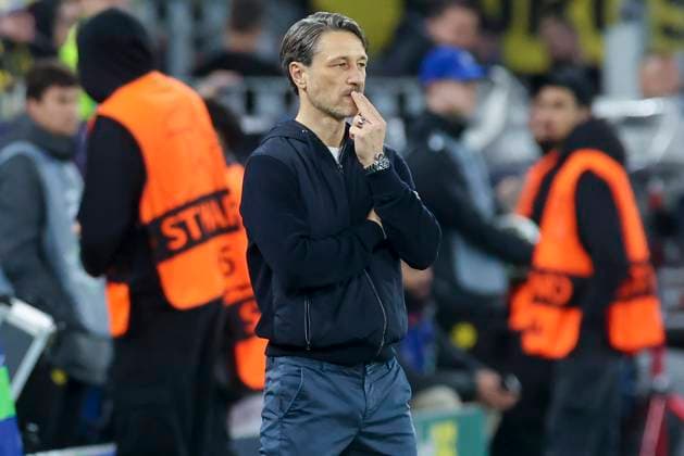 Trainer Nico Kovac (Borussia Dortmund) schaut enttaeuscht, UEFA Champions League 2024 25 Quarter Final Second Leg, Borussia Dortmund and FC Barcelona, Barca Signal Iduan Park am 15. April 2025 in Dortmund, Deutschland. (Foto von Marco Steinbrenner DeFodi Images) Trainer Nico Kovac (Borussia Dortmund) looks dejected, UEFA Champions League 2024 25 Quarter Final Second Leg, Borussia Dortmund and FC Barcelona, BVB Stadion Dortmund, April 15, 2025 in Dortmund, Germany. (Photo by Marco Steinbrenner DeFodi Images)