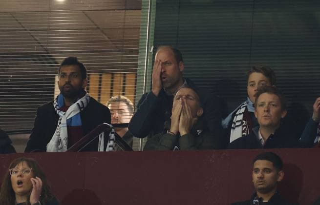 William, Prince of Wales looks on. Aston Villa v Paris Saint-Germain, UEFA Champions League, Quarter-Finals, 2nd Leg, Football, Villa Park, Birmingham, UK - 15 Apr 2025 EDITORIAL USE ONLY No use with unauthorised audio, video, data, fixture lists, club league logos or live services. Online in-match use limited to 120 images, no video emulation. No use in betting, games or single club league player publications. Copyright: xRyanxBrowne Shutterstockx 15253922di