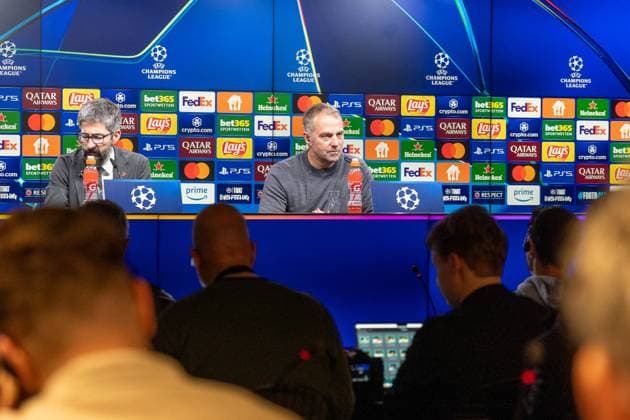 Hans-Dieter Flick FC Barcelona, Barca Trainer) bei der Pressekonferenz nach dem Spiel gegen Dortmund, GER BVB Borussia Dortmund 09 vs. FC Barcelona, Fussball, Champions League, Viertelfinale, Saison 2024 2025, 15.04.2025 GER BVB Borussia Dortmund 09 vs. FC Barcelona, Fussball, Champions League, Viertelfinale, Saison 2024 2025, 15.04.2025 Dortmund Copyright: xEibner-Pressefoto FabianxFriesex EP_FFE