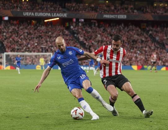 Vaclav Cerny of Rangers during the UEFA Europa League Quarter-Final Second Leg match at Estadio de San Mames, Bilbao. Athletic Bilbao v Rangers, UEFA Europa League, Quarter Final, First Leg, Football, Estadio de San Mams, Bilbao, Spain - 17 Apr 2025 EDITORIAL USE ONLY No use with unauthorised audio, video, data, fixture lists, club league logos or live services. Online in-match use limited to 120 images, no video emulation. No use in betting, games or single club league player publications. Copyright: xNickerson RangersxF Shutterstockx 15256553ax