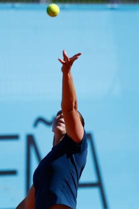 April 23, 2025, Madrid, Madrid, SPAIN: Diane Parry of France in action against Irina-Camelia Begu of Romania during the Mutua Madrid Open 2025, ATP, Tennis Herren Masters 1000 and WTA, Tennis Damen 1000, tennis tournament celebrated at Caja Magica on April 23, 2025 in Madrid, Spain. Madrid SPAIN - ZUMAa181 20250423_zaa_a181_064 Copyright: xDennisxAgyemanx