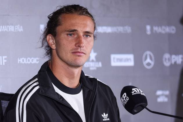 April 23, 2025, Madrid, Madrid, SPAIN: Alexander Zverev of Germany attends his press conference, PK, Pressekonferenz during the Mutua Madrid Open 2025, ATP, Tennis Herren Masters 1000 and WTA, Tennis Damen 1000, tennis tournament celebrated at Caja Magica on April 23, 2025 in Madrid, Spain. Madrid SPAIN - ZUMAa181 20250423_zaa_a181_106 Copyright: xIrinaxR.xHipolitox