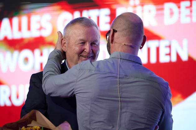 Verabschiedung von Frank Mantek in den Ruhestand GER, Deutsche Mannschaftsmeisterschaft Gewichtheben, Bundesliga-Finale im Gewichtheben, Deutsche Mannschaftsmeisterschaft, 1. Bundesliga, Saison 2024 2025, 26.04.2025 GER, Deutsche Mannschaftsmeisterschaft Gewichtheben, Bundesliga-Finale im Gewichtheben, Deutsche Mannschaftsmeisterschaft, 1. Bundesliga, Saison 2024 2025, 26.04.2025 Heidelberg