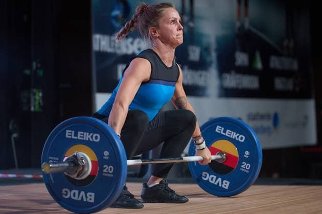 Elisabeth Thiele (Chemnitzer AC) Reissen GER, Deutsche Mannschaftsmeisterschaft Gewichtheben, Bundesliga-Finale im Gewichtheben, Deutsche Mannschaftsmeisterschaft, 1. Bundesliga, Saison 2024 2025, 26.04.2025 GER, Deutsche Mannschaftsmeisterschaft Gewichtheben, Bundesliga-Finale im Gewichtheben, Deutsche Mannschaftsmeisterschaft, 1. Bundesliga, Saison 2024 2025, 26.04.2025 Heidelberg