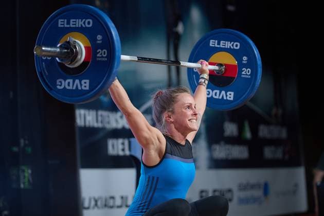 Elisabeth Thiele (Chemnitzer AC) Reissen GER, Deutsche Mannschaftsmeisterschaft Gewichtheben, Bundesliga-Finale im Gewichtheben, Deutsche Mannschaftsmeisterschaft, 1. Bundesliga, Saison 2024 2025, 26.04.2025 GER, Deutsche Mannschaftsmeisterschaft Gewichtheben, Bundesliga-Finale im Gewichtheben, Deutsche Mannschaftsmeisterschaft, 1. Bundesliga, Saison 2024 2025, 26.04.2025 Heidelberg