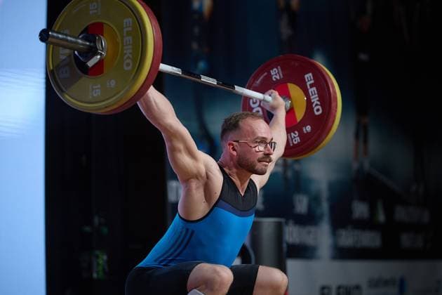 Nikita Drechsel (Chemnitzer AC) GER, Deutsche Mannschaftsmeisterschaft Gewichtheben, Bundesliga-Finale im Gewichtheben, Deutsche Mannschaftsmeisterschaft, 1. Bundesliga, Saison 2024 2025, 26.04.2025 GER, Deutsche Mannschaftsmeisterschaft Gewichtheben, Bundesliga-Finale im Gewichtheben, Deutsche Mannschaftsmeisterschaft, 1. Bundesliga, Saison 2024 2025, 26.04.2025 Heidelberg