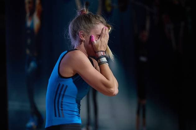 Elisabeth Thiele (Chemnitzer AC) Reissen, Freude, Jubel GER, Deutsche Mannschaftsmeisterschaft Gewichtheben, Bundesliga-Finale im Gewichtheben, Deutsche Mannschaftsmeisterschaft, 1. Bundesliga, Saison 2024 2025, 26.04.2025 GER, Deutsche Mannschaftsmeisterschaft Gewichtheben, Bundesliga-Finale im Gewichtheben, Deutsche Mannschaftsmeisterschaft, 1. Bundesliga, Saison 2024 2025, 26.04.2025 Heidelberg