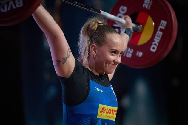 Milena Thiele (AV 03 Speyer) Reissen GER, Deutsche Mannschaftsmeisterschaft Gewichtheben, Bundesliga-Finale im Gewichtheben, Deutsche Mannschaftsmeisterschaft, 1. Bundesliga, Saison 2024 2025, 26.04.2025 GER, Deutsche Mannschaftsmeisterschaft Gewichtheben, Bundesliga-Finale im Gewichtheben, Deutsche Mannschaftsmeisterschaft, 1. Bundesliga, Saison 2024 2025, 26.04.2025 Heidelberg