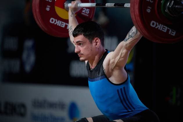 Ivan Dimov (Chemnitzer AC) Reissen GER, Deutsche Mannschaftsmeisterschaft Gewichtheben, Bundesliga-Finale im Gewichtheben, Deutsche Mannschaftsmeisterschaft, 1. Bundesliga, Saison 2024 2025, 26.04.2025 GER, Deutsche Mannschaftsmeisterschaft Gewichtheben, Bundesliga-Finale im Gewichtheben, Deutsche Mannschaftsmeisterschaft, 1. Bundesliga, Saison 2024 2025, 26.04.2025 Heidelberg