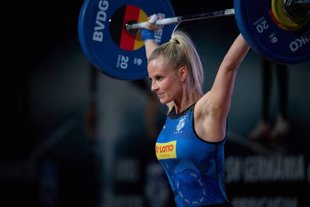 Julia Schwarzbach (AV 03 Speyer) Reissen GER, Deutsche Mannschaftsmeisterschaft Gewichtheben, Bundesliga-Finale im Gewichtheben, Deutsche Mannschaftsmeisterschaft, 1. Bundesliga, Saison 2024 2025, 26.04.2025 GER, Deutsche Mannschaftsmeisterschaft Gewichtheben, Bundesliga-Finale im Gewichtheben, Deutsche Mannschaftsmeisterschaft, 1. Bundesliga, Saison 2024 2025, 26.04.2025 Heidelberg