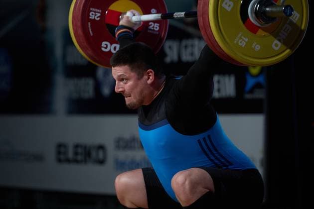 Josef Kolar (Chemnitzer AC) Reissen GER, Deutsche Mannschaftsmeisterschaft Gewichtheben, Bundesliga-Finale im Gewichtheben, Deutsche Mannschaftsmeisterschaft, 1. Bundesliga, Saison 2024 2025, 26.04.2025 GER, Deutsche Mannschaftsmeisterschaft Gewichtheben, Bundesliga-Finale im Gewichtheben, Deutsche Mannschaftsmeisterschaft, 1. Bundesliga, Saison 2024 2025, 26.04.2025 Heidelberg