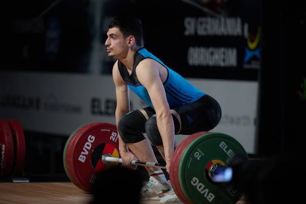 Ivan Dimov (Chemnitzer AC) Stossen GER, Deutsche Mannschaftsmeisterschaft Gewichtheben, Bundesliga-Finale im Gewichtheben, Deutsche Mannschaftsmeisterschaft, 1. Bundesliga, Saison 2024 2025, 26.04.2025 GER, Deutsche Mannschaftsmeisterschaft Gewichtheben, Bundesliga-Finale im Gewichtheben, Deutsche Mannschaftsmeisterschaft, 1. Bundesliga, Saison 2024 2025, 26.04.2025 Heidelberg