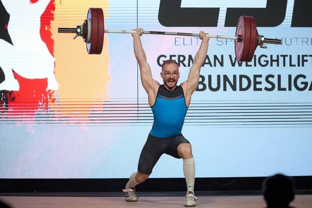 Nikita Drechsel (Chemnitzer AC) Stossen GER, Deutsche Mannschaftsmeisterschaft Gewichtheben, Bundesliga-Finale im Gewichtheben, Deutsche Mannschaftsmeisterschaft, 1. Bundesliga, Saison 2024 2025, 26.04.2025 GER, Deutsche Mannschaftsmeisterschaft Gewichtheben, Bundesliga-Finale im Gewichtheben, Deutsche Mannschaftsmeisterschaft, 1. Bundesliga, Saison 2024 2025, 26.04.2025 Heidelberg