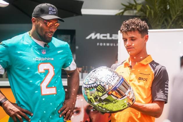 Lando Norris (McLaren Formula 1 Team, Großbritannien, 04) MIA, Formel 1 Weltmeisterschaft, Crypto.com Miami Grand Prix, Miami International Autodrome, Saison 2025, 01.05.2025 USA, Formel 1 Weltmeisterschaft, Crypto.com Miami Grand Prix, Miami International Autodrome, Saison 2025, 01.05.2025 Miami Copyright: xEibner-Pressefoto MaëvaxBurillox EP_MBO