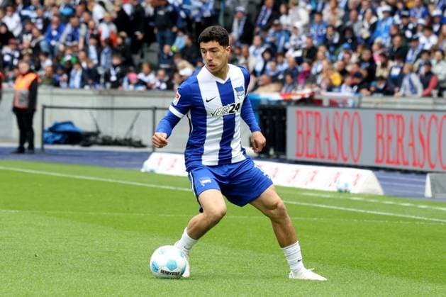 DEU, DFL, 2. FBL, Hertha BSC vs. Gruether Fuerth, 04.05.2025, Berliner Olympiastadion, Berlin, DEU, DFL, 2. FBL, Hertha BSC vs. Gruether Fuerth, im Bild Ibrahim Maza (Hertha BSC Berlin 10) DFL - regulations prohibit any use of Photographs as image sequences and or quasi-video