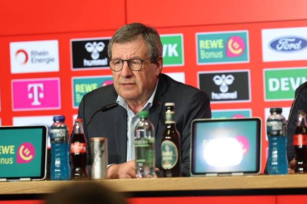 GER, 2.FBL, PK 1. FC Koeln, kurzfristige Trainervorstellung 05.05.2025, Rheinenergie Stadion, Koeln, GER, 2.FBL, PK 1. FC Koeln, kurzfristige Trainervorstellung , im Bild: Dr. Werner Wolf Praesident (1.FC Koeln),