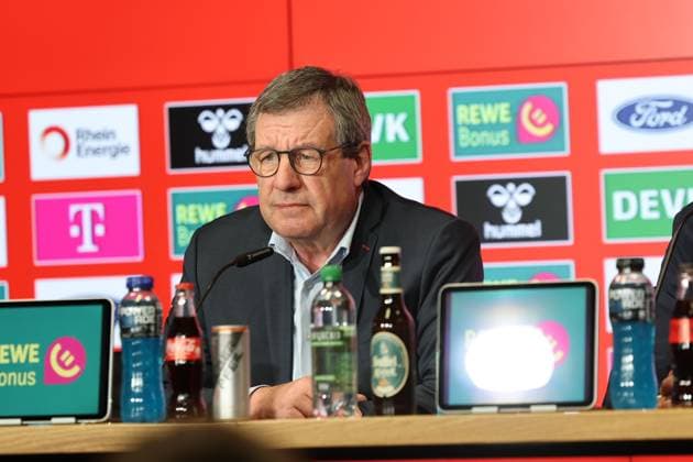 GER, 2.FBL, PK 1. FC Koeln, kurzfristige Trainervorstellung 05.05.2025, Rheinenergie Stadion, Koeln, GER, 2.FBL, PK 1. FC Koeln, kurzfristige Trainervorstellung , im Bild: Dr. Werner Wolf Praesident (1.FC Koeln),