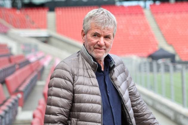 GER, 2.FBL, PK 1. FC Koeln, kurzfristige Trainervorstellung 05.05.2025, Rheinenergie Stadion, Koeln, GER, 2.FBL, PK 1. FC Koeln, kurzfristige Trainervorstellung , im Bild: v.l. Friedhelm Funkel neuer Chefrainer bis Saisonende, Headcoach (1.FC Koeln),