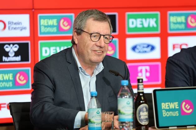 GER, 2.FBL, PK 1. FC Koeln, kurzfristige Trainervorstellung 05.05.2025, Rheinenergie Stadion, Koeln, GER, 2.FBL, PK 1. FC Koeln, kurzfristige Trainervorstellung , im Bild: Dr. Werner Wolf Praesident (1.FC Koeln),