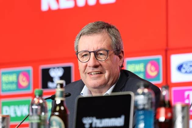 GER, 2.FBL, PK 1. FC Koeln, kurzfristige Trainervorstellung 05.05.2025, Rheinenergie Stadion, Koeln, GER, 2.FBL, PK 1. FC Koeln, kurzfristige Trainervorstellung , im Bild: Dr. Werner Wolf Praesident (1.FC Koeln),