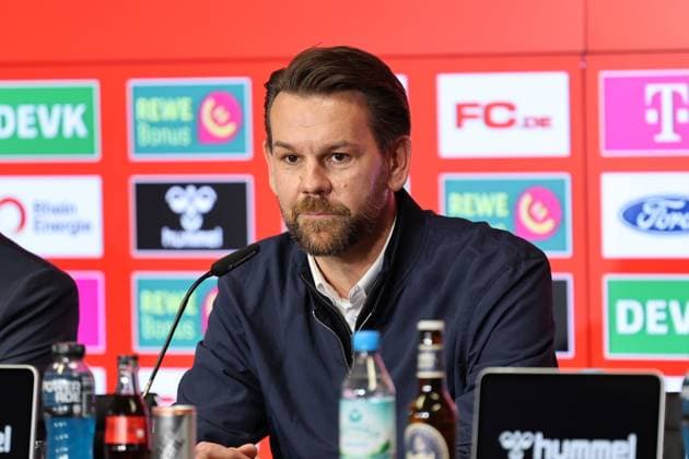 GER, 2.FBL, PK 1. FC Koeln, kurzfristige Trainervorstellung 05.05.2025, Rheinenergie Stadion, Koeln, GER, 2.FBL, PK 1. FC Koeln, kurzfristige Trainervorstellung , im Bild: Thomas Kessler vorrübergehend Geschäftsführer (1. FC Koeln),