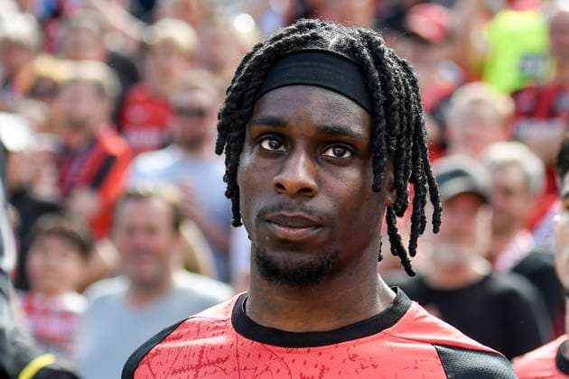 Jeremie Frimpong (Leverkusen 30) Portrait, halbportrait, Bild, einzel, Einzelaufnahme, picture, single, solo, alleine, 11.05.2025 Fussball Bayer Leverkusen vs Borussia Dortmund, BayArena, Leverkusen, DFB DFL REGULATIONS PROHIBIT ANY USE OF PHOTOGRAPHS AS IMAGE SEQUENCES AND OR QUASI-VIDEO