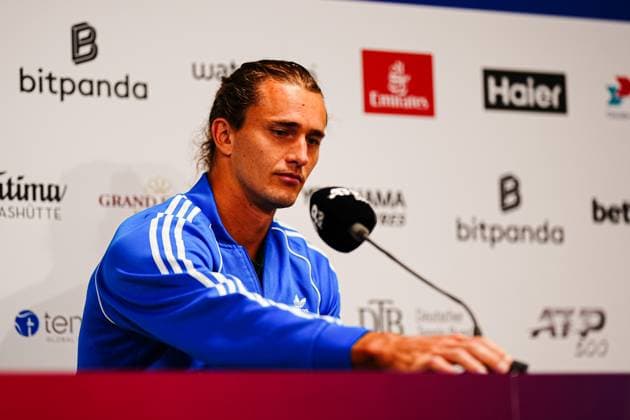 Alexander Zverev bei Pressekonferenz GER, Pressekonferenz Alexander Zverev, Tennis, ATP, Tennis Herren 500, Bitpanda Hamburg Open, 17.05.2025 GER, Pressekonferenz Alexander Zverev, Tennis, ATP 500, Bitpanda Hamburg Open, 17.05.2025 Hamburg Copyright: xEibner-Pressefoto MarcelxvonxFehrnx EP_MFN