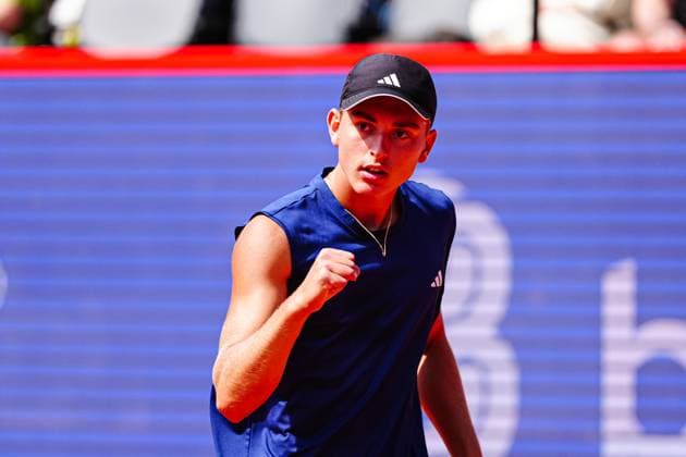 Justin Engel (GER) jubelt GER, Andrey Rublev (RUS) vs. Justin Engel (GER), Tennis, ATP, Tennis Herren 500, Bitpanda Hamburg Open, Achtelfinale, 21.05.2025 GER, Andrey Rublev (RUS) vs. Justin Engel (GER), Tennis, ATP 500, Bitpanda Hamburg Open, Achtelfinale, 21.05.2025 Hamburg Copyright: xEibner-Pressefoto MarcelxvonxFehrnx EP_MFN