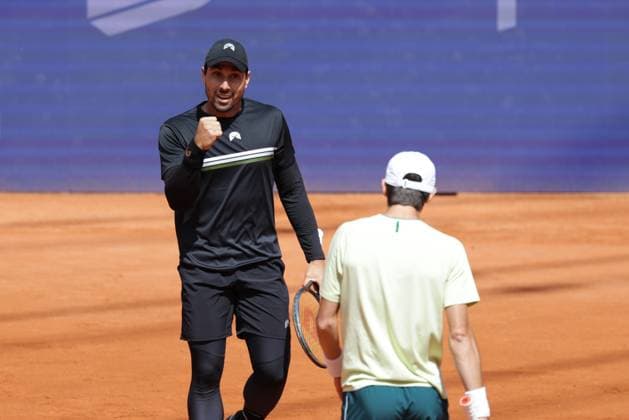 GER, Hamburg, xFSx , ATP, Tennis Herren 500 , Herren Tennistunier Bitpanda Hamburg Open 2025, Halbfinale ,Herren Doppel , 23.05.2025 , Fernando Romboli (BRA) Siegerfaust, jubel Copyright: HMBxMedia FernandoxSoares