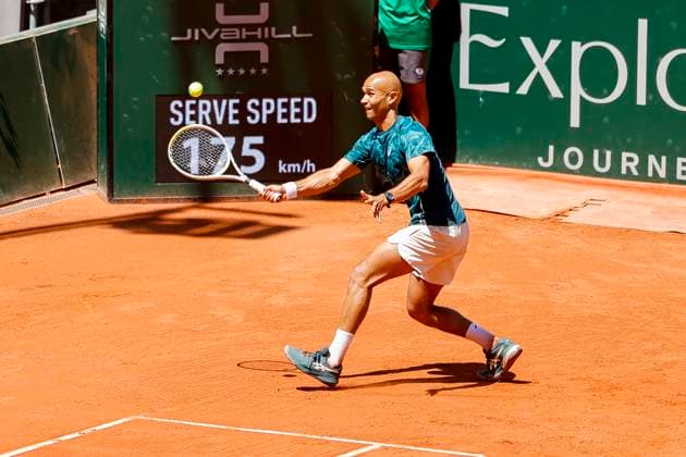 Sadio Doumbia (FRA) , Schweiz, Tennis, Gonet Geneva Open ATP, Tennis Herren 250), Final Doppel,2025, Ariel Behar (URU) Joran Vliegen (BEL) vs. Sadio Doumbia (FRA) Fabien Reboul (FRA), 24.05.2025, Parc des Eaux-Vives, Genf, Schweiz Genf Parc des Eaux-Vives Genf Schweiz Copyright: xGrantxHubbsx