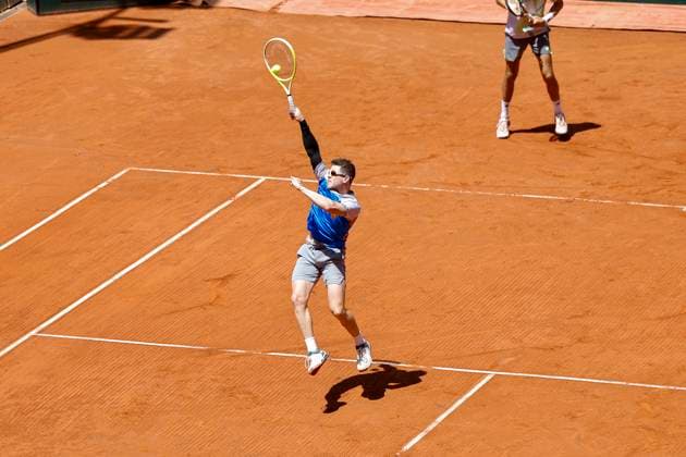 Ariel Behar (URU) , Schweiz, Tennis, Gonet Geneva Open ATP, Tennis Herren 250), Final Doppel,2025, Ariel Behar (URU) Joran Vliegen (BEL) vs. Sadio Doumbia (FRA) Fabien Reboul (FRA), 24.05.2025, Parc des Eaux-Vives, Genf, Schweiz Genf Parc des Eaux-Vives Genf Schweiz Copyright: xGrantxHubbsx
