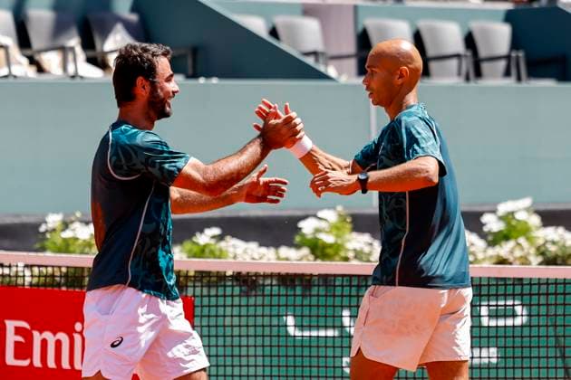 Die Gewinner, Sieger, Fabien Reboul (FRA) und Sadio Doumbia (FRA) , Schweiz, Tennis, Gonet Geneva Open ATP, Tennis Herren 250), Final Doppel,2025, Ariel Behar (URU) Joran Vliegen (BEL) vs. Sadio Doumbia (FRA) Fabien Reboul (FRA), 24.05.2025, Parc des Eaux-Vives, Genf, Schweiz Genf Parc des Eaux-Vives Genf Schweiz Copyright: xGrantxHubbsx